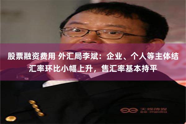 股票融资费用 外汇局李斌：企业、个人等主体结汇率环比小幅上升，售汇率基本持平