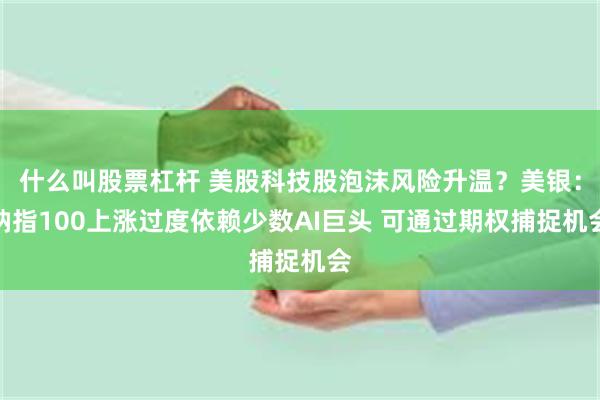 什么叫股票杠杆 美股科技股泡沫风险升温？美银：纳指100上涨过度依赖少数AI巨头 可通过期权捕捉机会